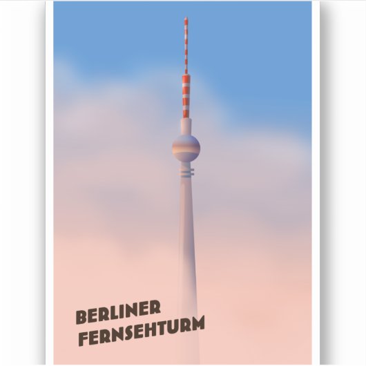 Berliner Fernsehturm, Berlijnse tv-toren Sticker (Voorkant)