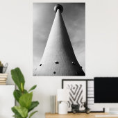 Berliner Fernsehturm Schwarz Weiß Poster (Thuiskantoor)