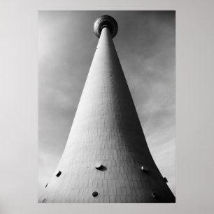 Berliner Fernsehturm Schwarz Weiß Poster