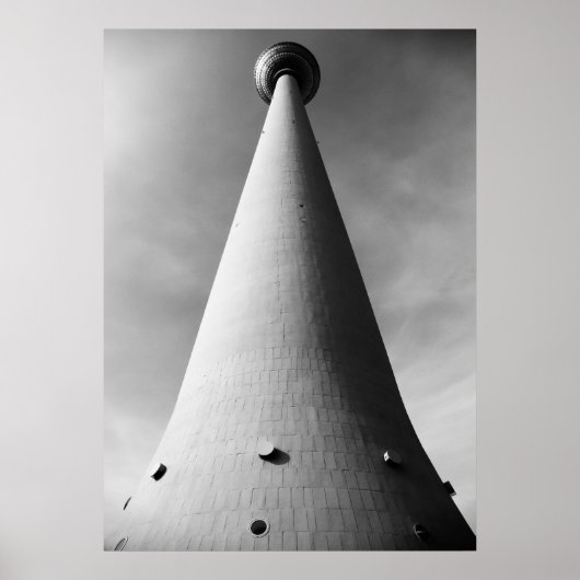 Berliner Fernsehturm Schwarz Weiß Poster (Voorkant)