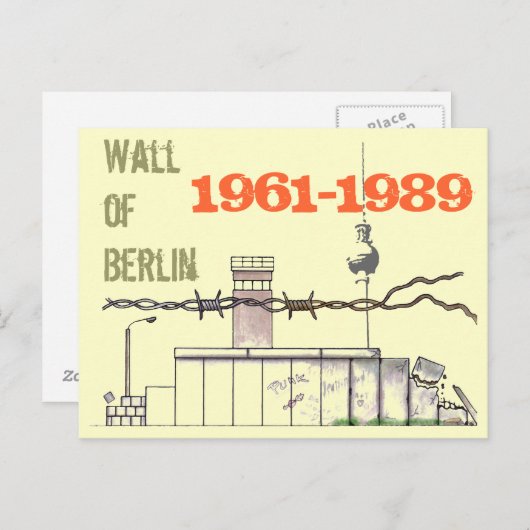 Berliner Mauer Design Briefkaart (Voorkant / Achterkant)