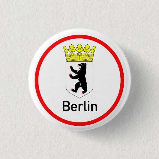 Berliner Stadtwappen Ronde Button 3,2 Cm (Voorkant)