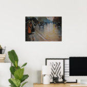 Berliner Straße im Regen Poster (Thuiskantoor)