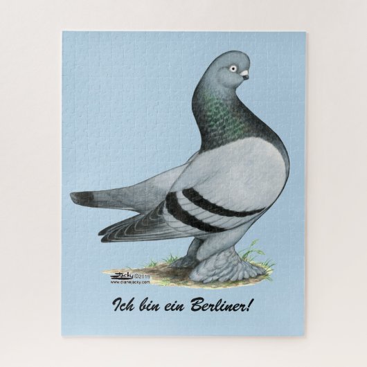 Berliner Tumbler Pigeon Blue Bar Legpuzzel (Verticaal)