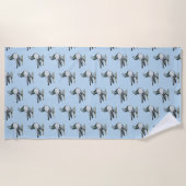 Berliner Tumbler Pigeon Blue Bar Strandlaken (Voorkant)