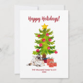 Berman Cat Family Kerstmis Feestdagenkaart (Voorkant)