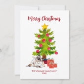 Berman Cat Family Kerstmis Feestdagenkaart (Voorkant)