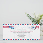 BERMUDA Airmail Huwelijksuitnodiging Kaart (Staand voorkant)