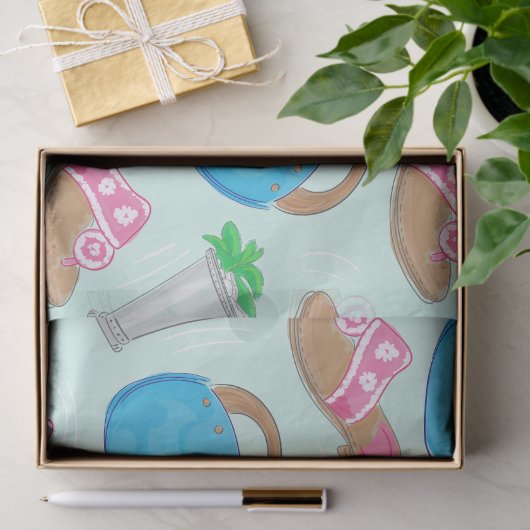 Bermuda Bag Sandals Mint Julep Preppy Tissuepapier (Geschenk)