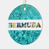 Bermuda Beach Blue Ocean Travel Photos Kerstmis Keramisch Ornament (Links)
