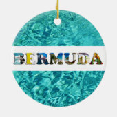 Bermuda Beach Blue Ocean Travel Photos Kerstmis Keramisch Ornament (Achterkant)
