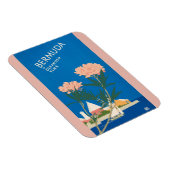 Bermuda Beach Flowers Retro Vintage Travel Poster Magneet (Rechterzijde)