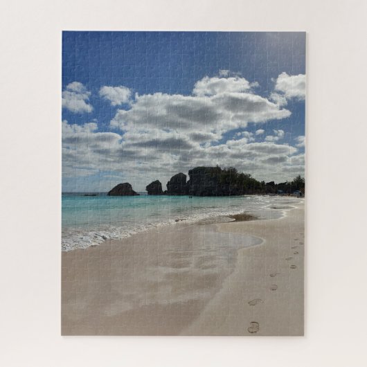 Bermuda Beach Footprints Turquoise Ocean Legpuzzel (Verticaal)
