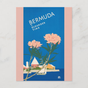 Bermuda Beach Retro Vintage Travel Poster Briefkaart