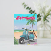 Bermuda Beach Scooter-reisposter Briefkaart (Staand voorkant)