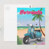 Bermuda Beach Scooter-reisposter Briefkaart (Voorkant / Achterkant)