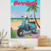 Bermuda Beach Scooter-reisposter Poster (Keuken)