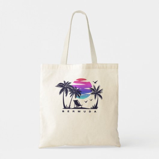 BERMUDA Beach Vacation Trip Retro  Sunset G Tote Bag (Achterkant)