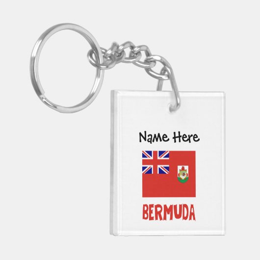 Bermuda Bermudaanse vlag gepersonaliseerd Sleutelhanger (Voorkant Links)