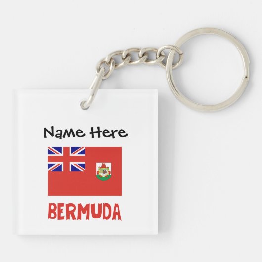 Bermuda Bermudaanse vlag gepersonaliseerd Sleutelhanger (Achterkant)