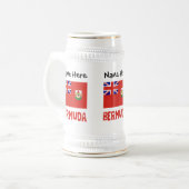 Bermuda Bermudiaanse Vlag Gepersonaliseerde Naam Bierpul (Voorkant links)
