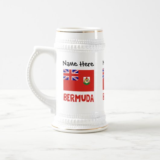 Bermuda Bermudiaanse Vlag Gepersonaliseerde Naam Bierpul (Links)