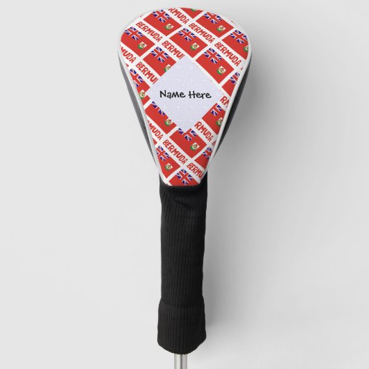 Bermuda Bermudiaanse Vlag Getegeld Gepersonaliseer Golfheadcover (Voorkant)