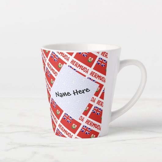 Bermuda Bermudiaanse Vlag Getegeld Gepersonaliseer Latte Mok (Rechts)