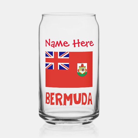 Bermuda Bermudiaanse Vlag Rood Gepersonaliseerde N Blikvorm Glas (Voorkant)