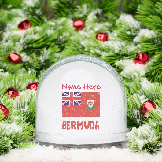 Bermuda Bermudische vlag rood gepersonaliseerd Sneeuwbol (Kerstmis)