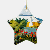 Bermuda - Bloertuin en Bungalow Keramisch Ornament (Rechts)