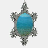Bermuda Blue Green Waters Tin Sneeuwvlok Ornament (Links)