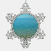 Bermuda Blue Green Waters Tin Sneeuwvlok Ornament (Voorkant)