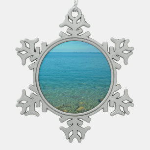 Bermuda Blue Green Waters Tin Sneeuwvlok Ornament