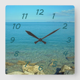Bermuda Blue Green Waters Vierkante Klok