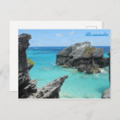 Bermuda Blue Ocean Rocky Beach Travel Foto Briefkaart (Voorkant / Achterkant)