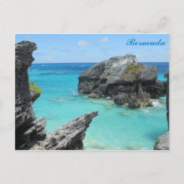 Bermuda Blue Ocean Rocky Beach Travel Foto Briefkaart