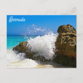 Bermuda Blue Ocean Rocky Beach Travel Foto Briefkaart
