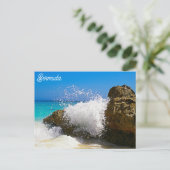 Bermuda Blue Ocean Rocky Beach Travel Foto Briefkaart (Staand voorkant)