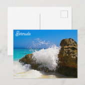 Bermuda Blue Ocean Rocky Beach Travel Foto Briefkaart (Voorkant / Achterkant)