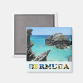 Bermuda Blue Ocean Rocky Beach Travel Foto Magneet (Voorkant / Achterkant)