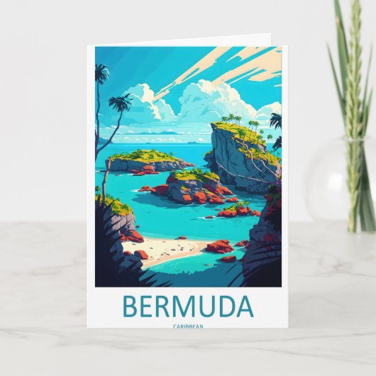 Bermuda Caraïbische Reisposter 1 Kaart (Voorkant)