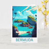 Bermuda Caraïbische Reisposter 1 Kaart (Gele Bloem)