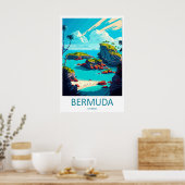 Bermuda Caribische Reisposter 1 Poster (Keuken)