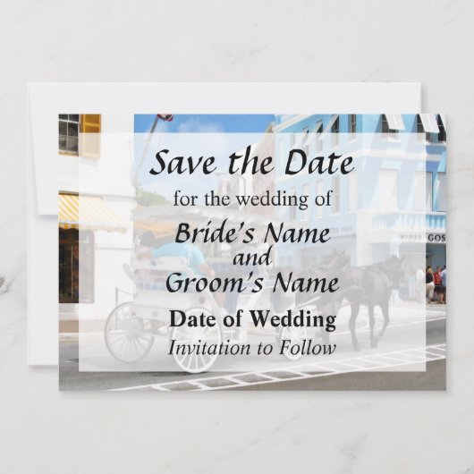 Bermuda - Carriage Ride in Hamilton Save the Date (Voorkant)