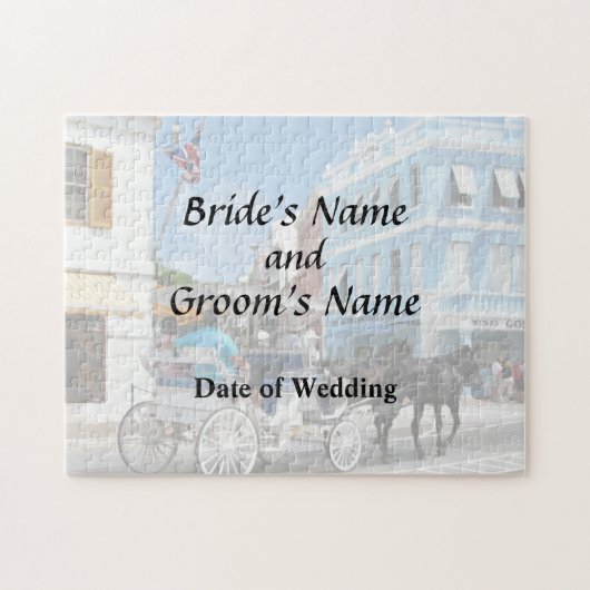 Bermuda - Carriage Ride in Hamilton Wedding Favors Legpuzzel (Horizontaal)