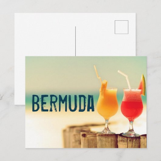 Bermuda cocktails briefkaart (Voorkant / Achterkant)