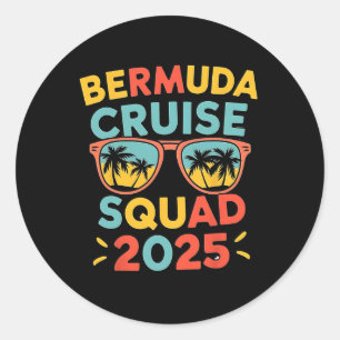 Bermuda Cruise 2025 Vakantie reis matching familie Ronde Sticker