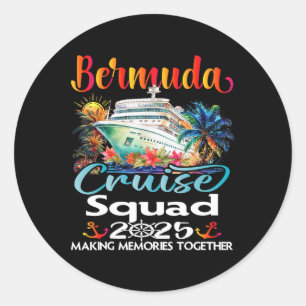Bermuda Cruise Squad 2025 Bermuda Vriend Familie C Ronde Sticker