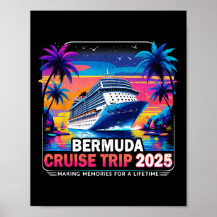 Bermuda Cruise Trip 2025 Zonsondergang Vakantie Ca Poster